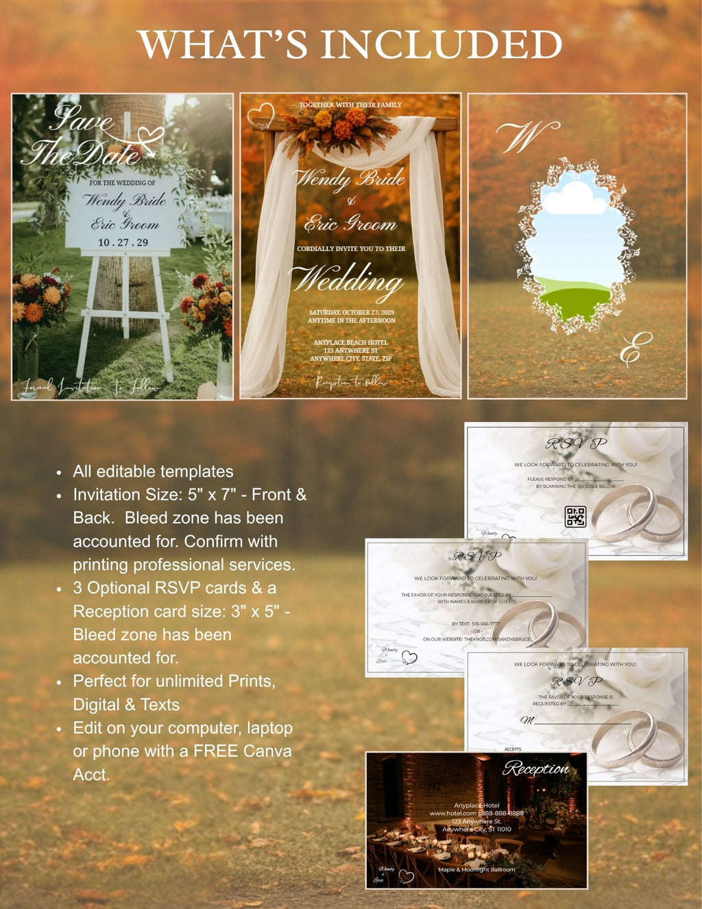 Fall Wedding Invitation Suite
