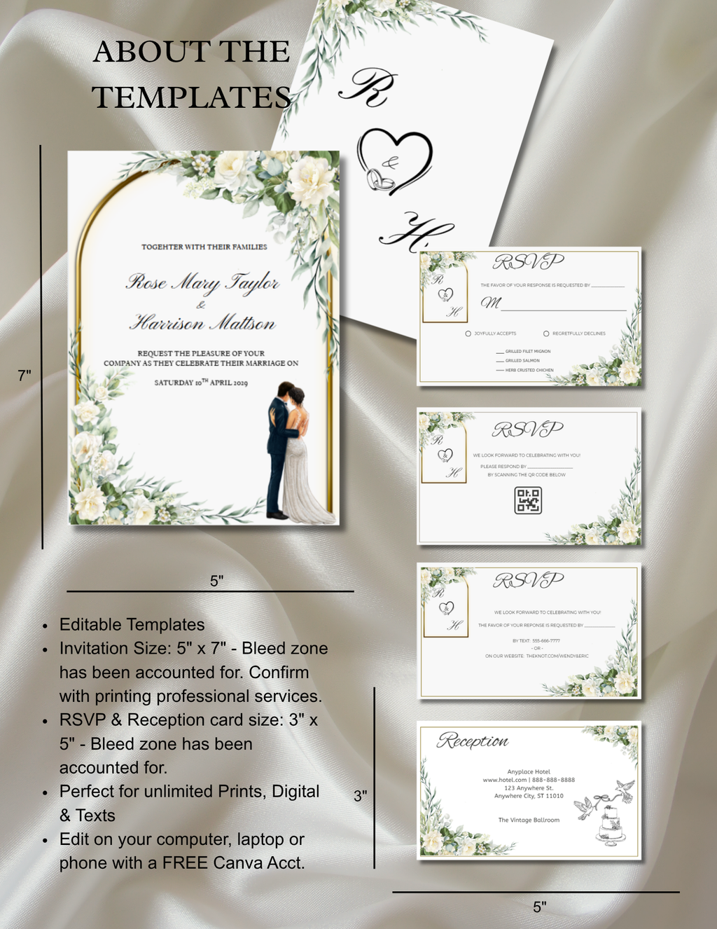 Wedding Invitation - Elegant Golden Arch