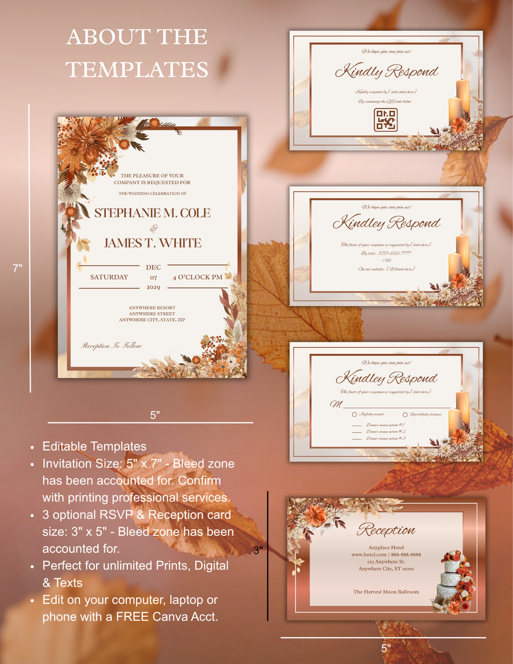 Fall Harvest Wedding Invitation Suite