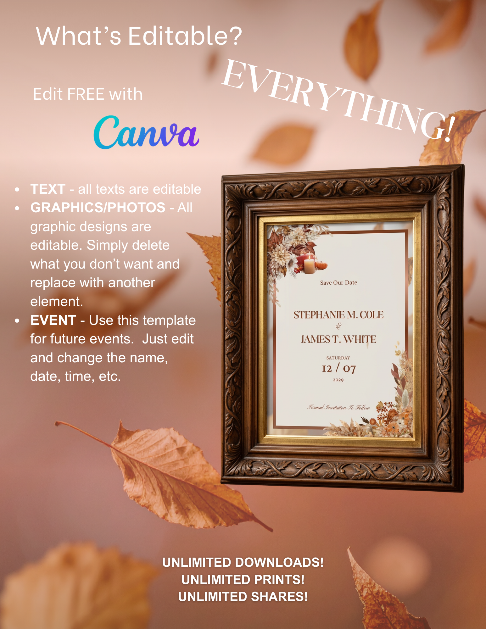 Fall Harvest Wedding Invitation Suite
