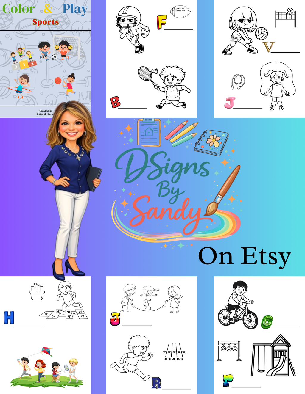 Color & Play Sports | Kids Printable Coloring Pages