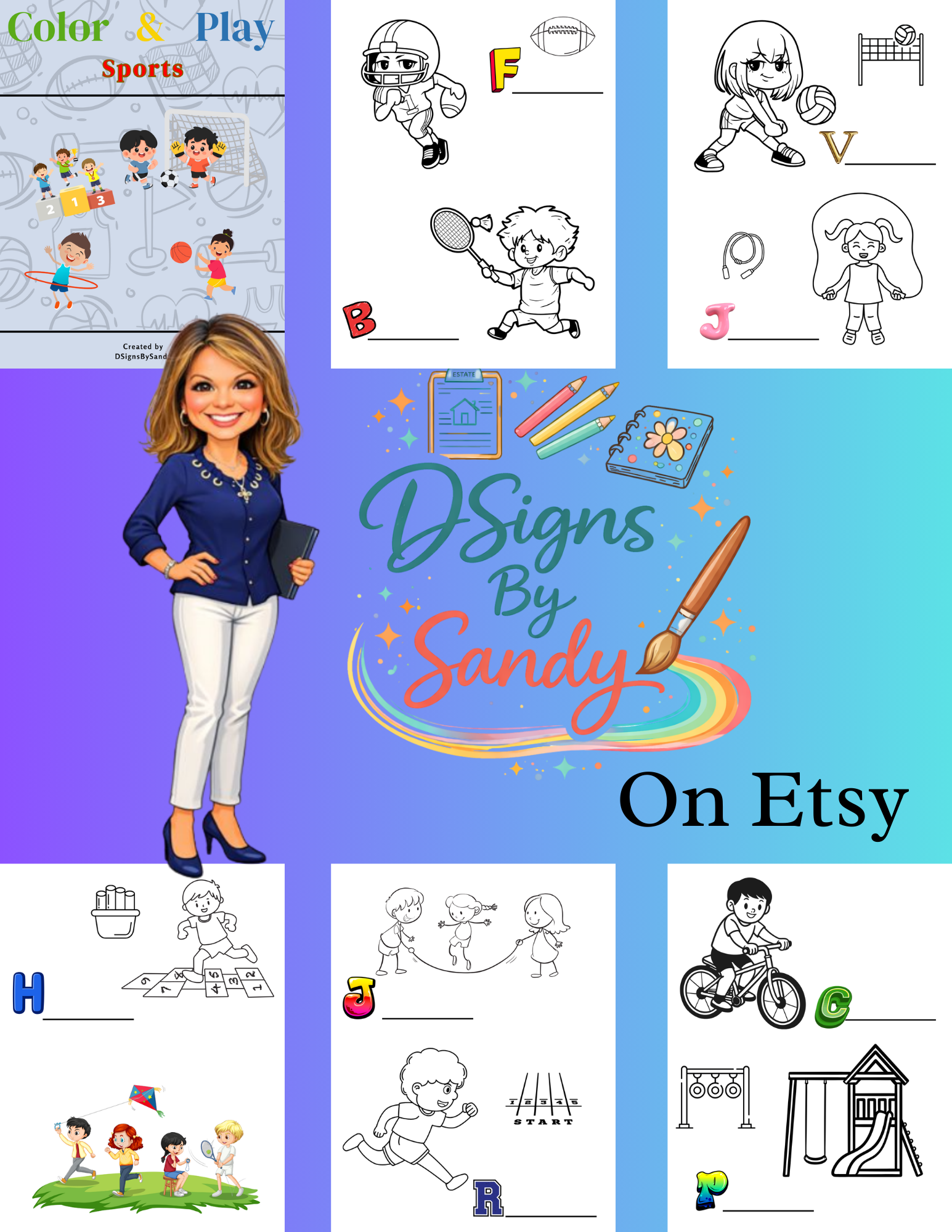Color & Play Sports | Kids Printable Coloring Pages