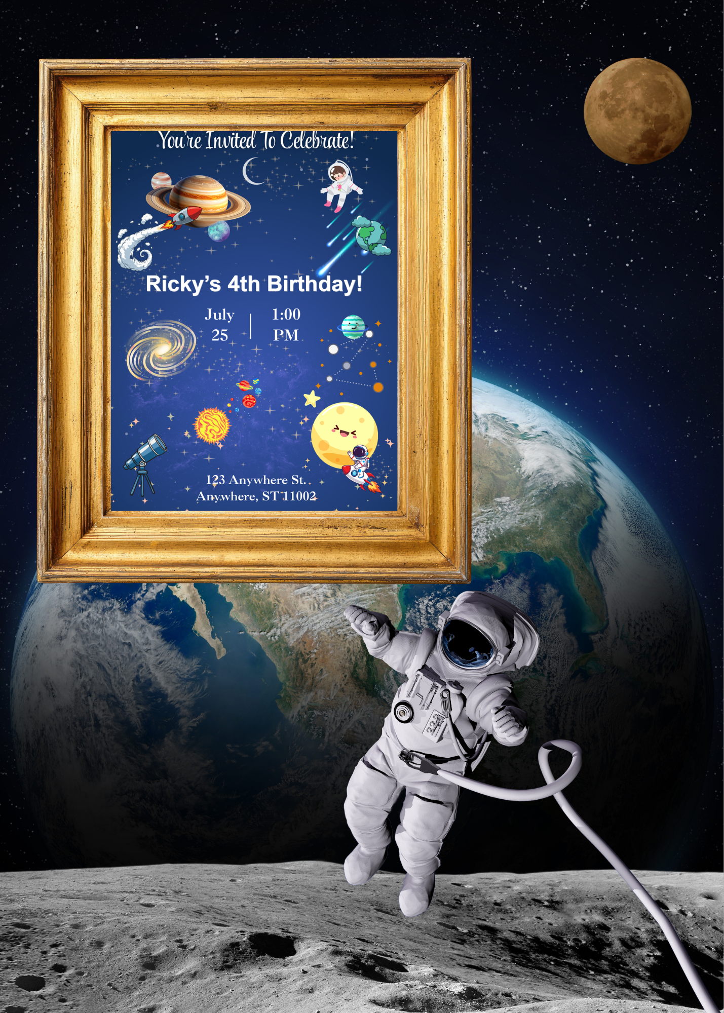 Birthday Invitation - Rocket