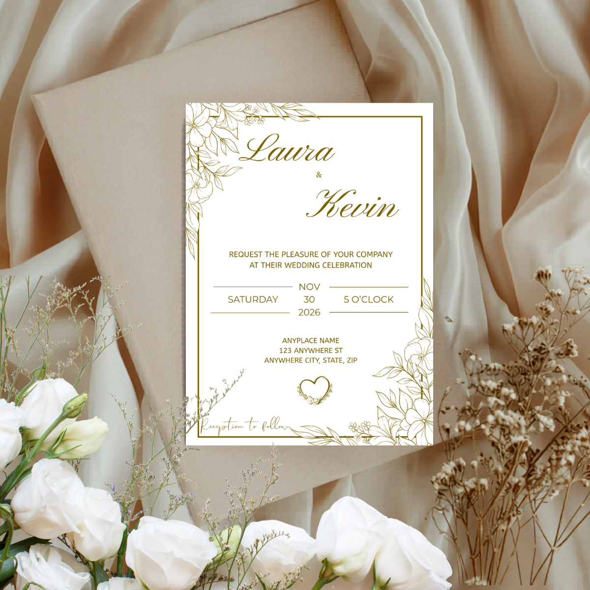 Gold Wedding Invitation Suite