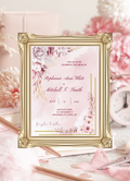 Wedding Invitation - Burgundy & Dusty Rose