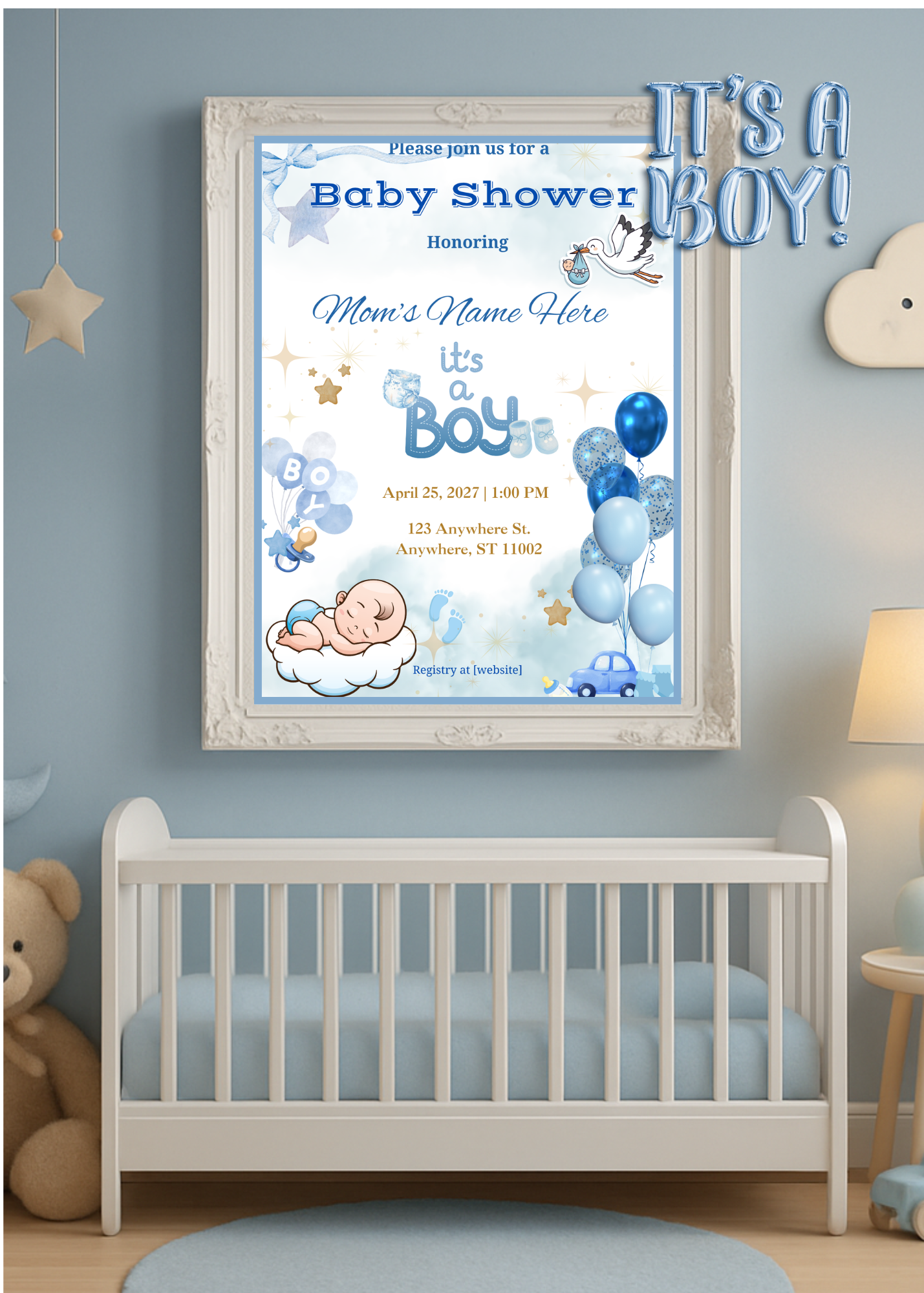 Baby Boy Invitation - Car