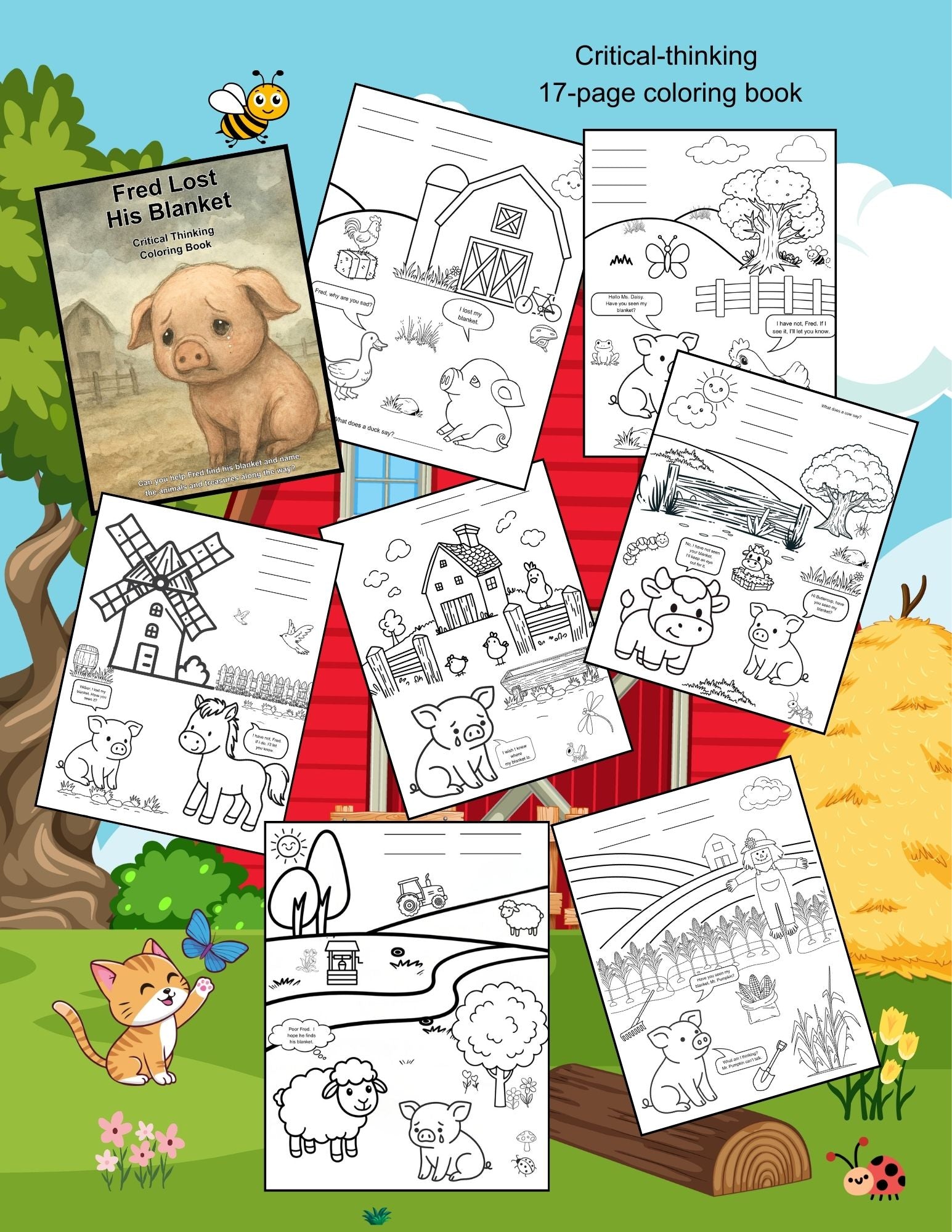 Fred Lost His Blanket | Kids Printable Coloring Pages
