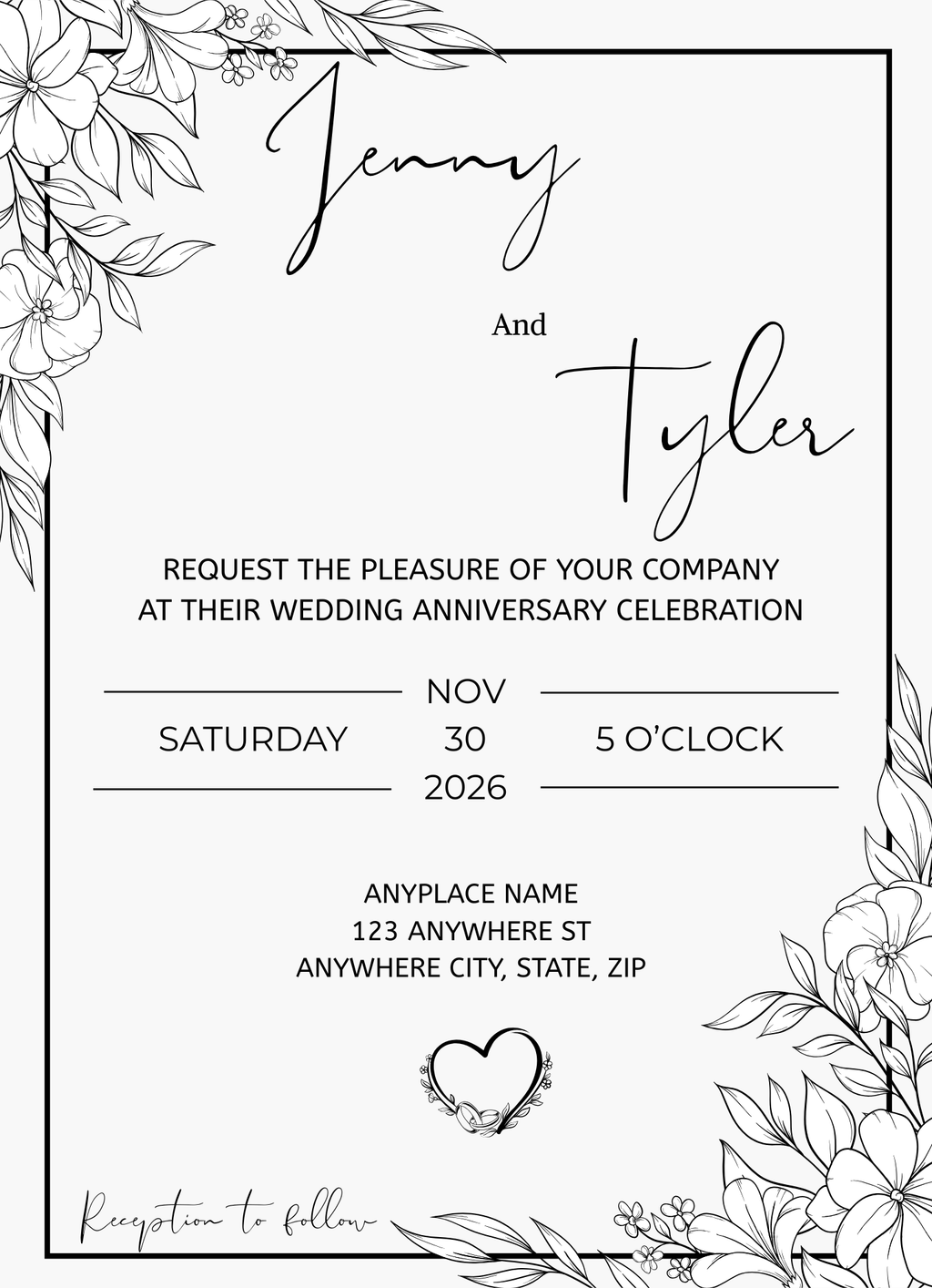 Wedding Anniversary Invitation Suite