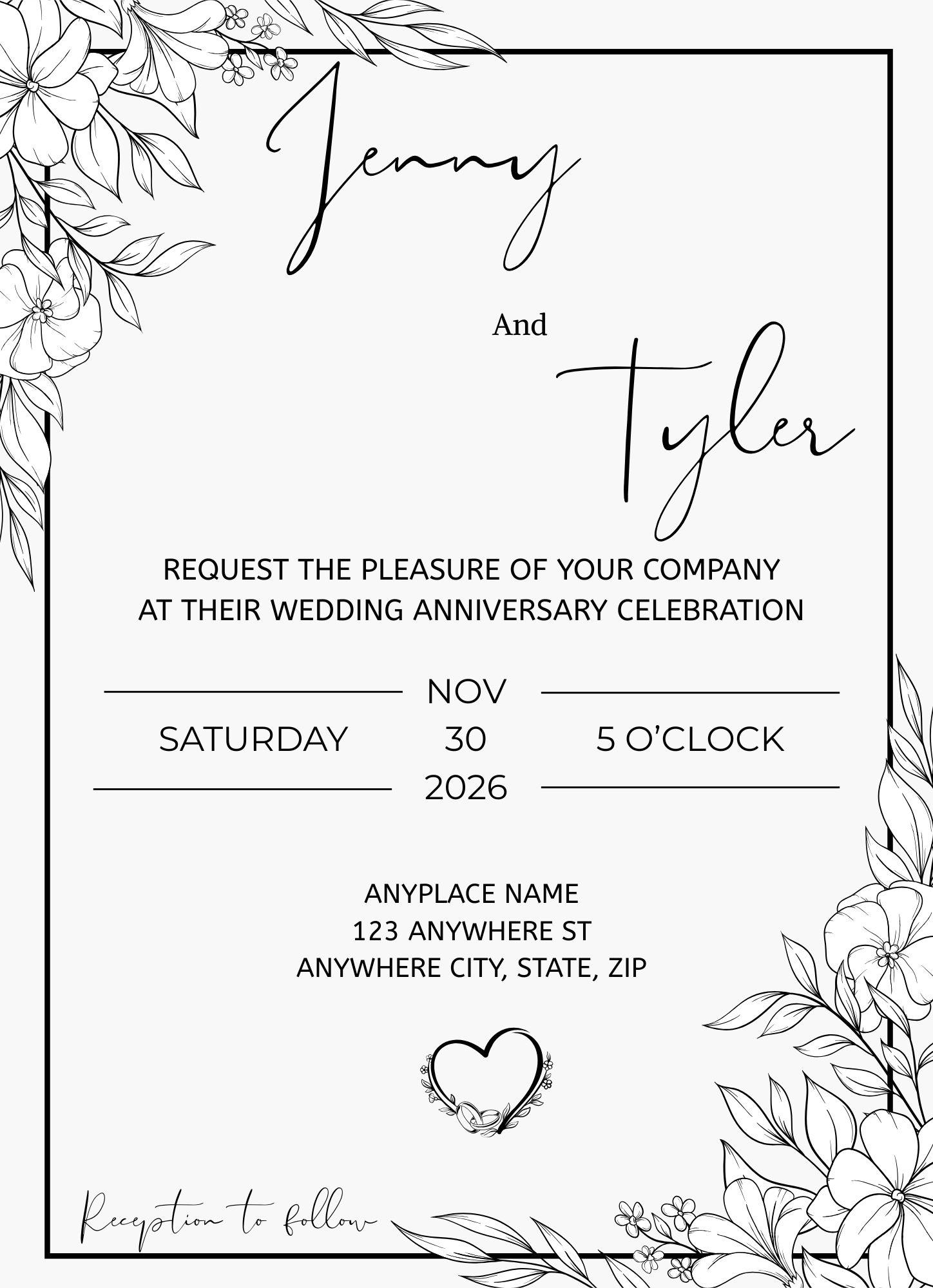 Wedding Anniversary Invitation Suite