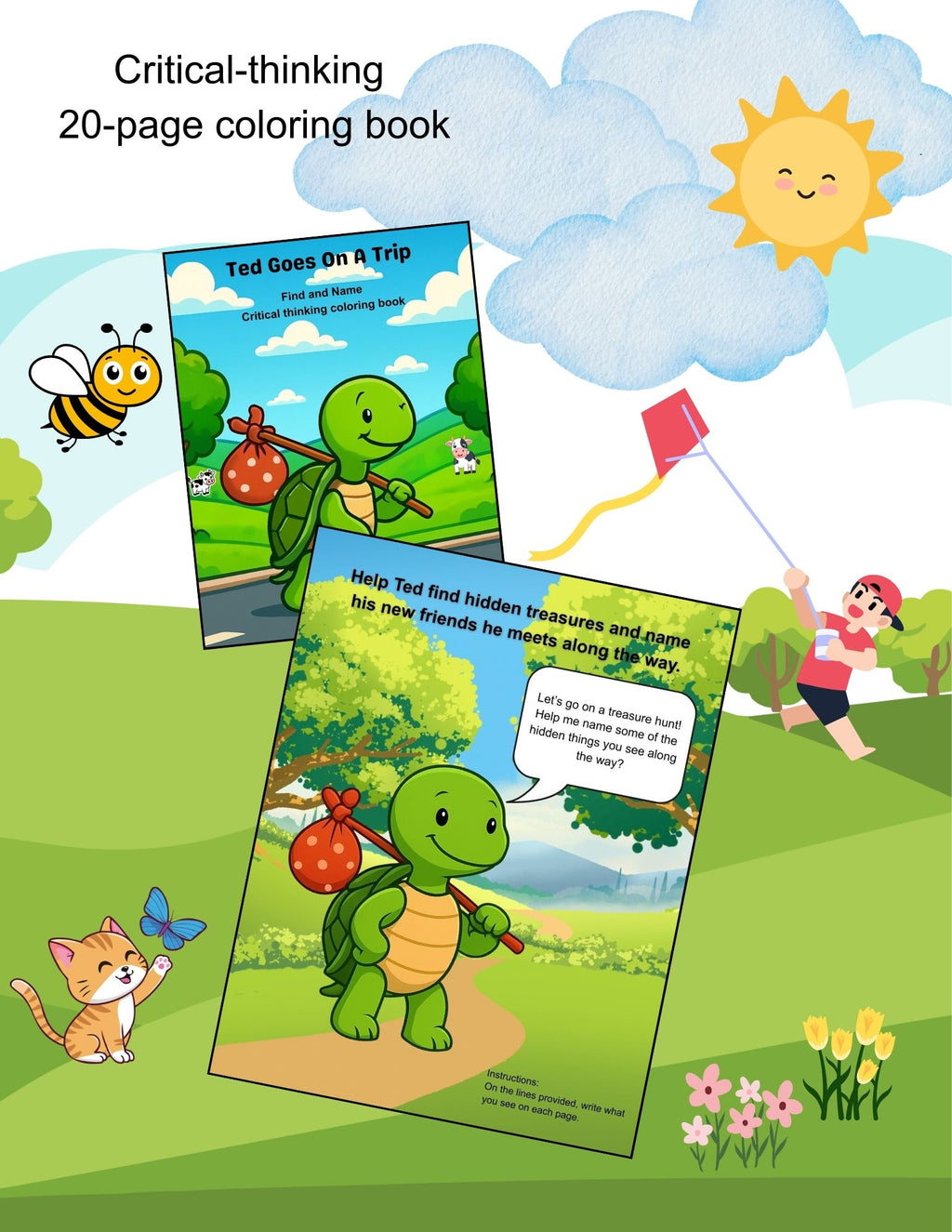 Ted Goes On A Trip | Kids Printable Coloring Pages