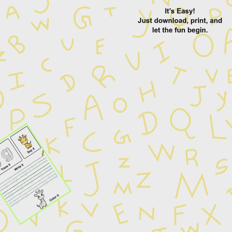 Trace & Learn Alphabet Activity Sheets for Kids