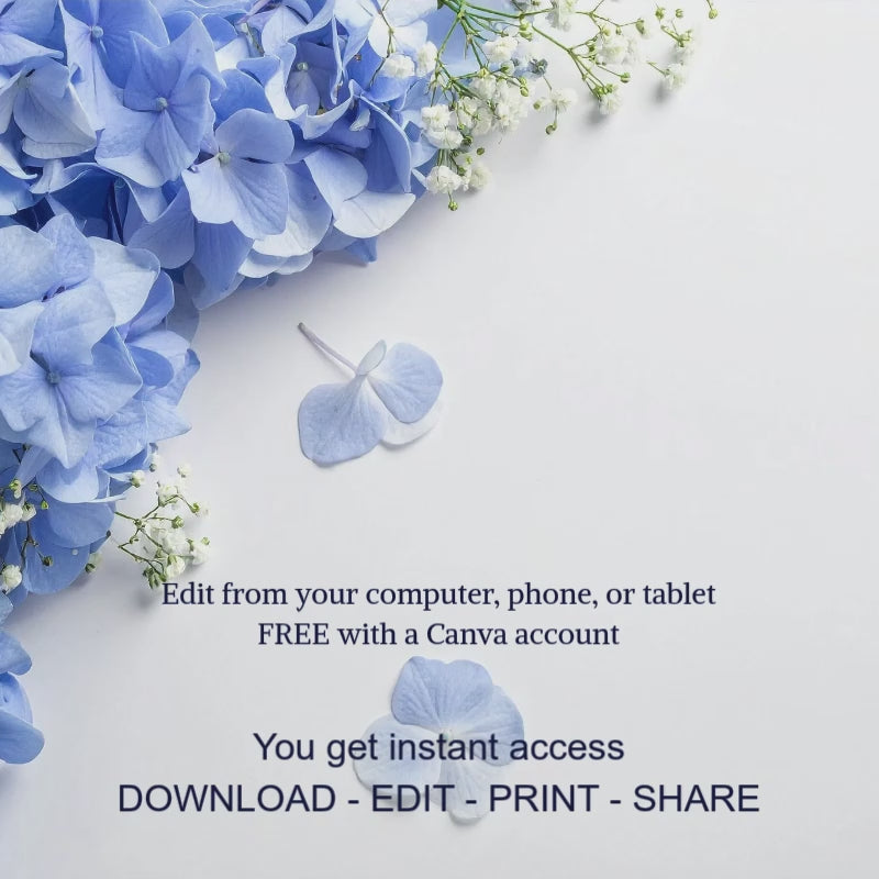 Wedding Invitation Suite - Dusty Blue
